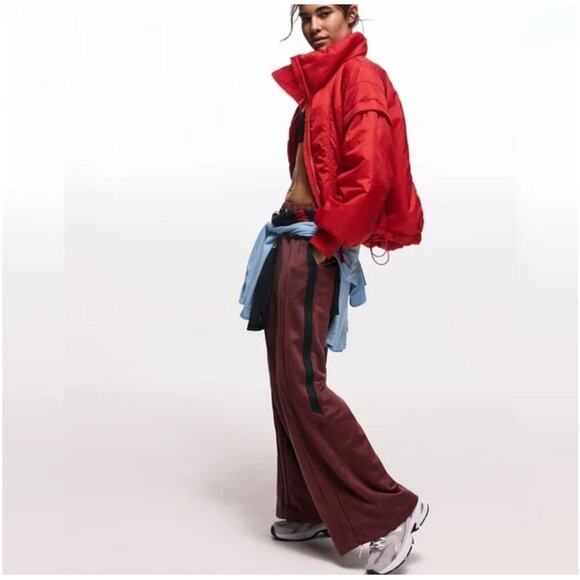 NWT Free People Movement Fineline Wide Leg Pants Red Size S - Picture 6 of 8